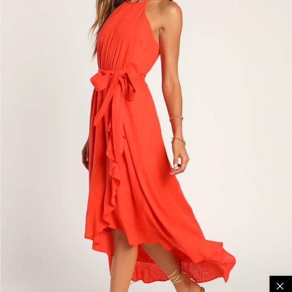 🧡 Lulus bright expression high low maxi dress - Picture 3 of 9